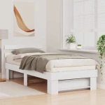 vidaXL Σκελετός Κρεβατιού Λευκό 100 x 200 cm Μασίφ ξύλο πεύκου