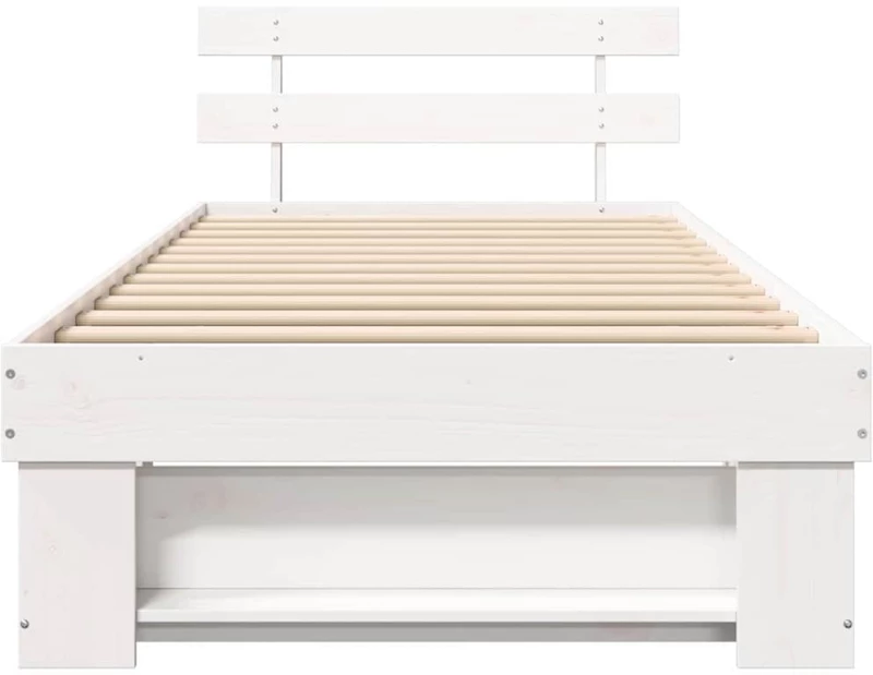 vidaXL Σκελετός Κρεβατιού Λευκό 100 x 200 cm Μασίφ ξύλο πεύκου