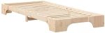 vidaXL Κρεβάτι δαπέδου Καφέ 90 x 220 cm Μασίφ ξύλο πεύκου
