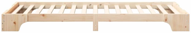 vidaXL Κρεβάτι δαπέδου Καφέ 90 x 220 cm Μασίφ ξύλο πεύκου