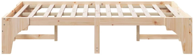 vidaXL Κρεβάτι δαπέδου με αποθήκευση Καφέ 135 x 190 cm Ξύλο πεύκου