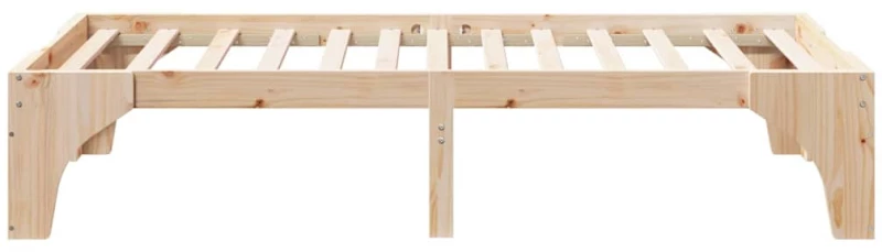 vidaXL Κρεβάτι δαπέδου Καφέ 90 x 190 cm Μασίφ ξύλο πεύκου