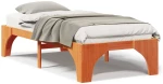 vidaXL Κρεβάτι δαπέδου Καφέ 75 x 190 cm Μασίφ ξύλο πεύκου