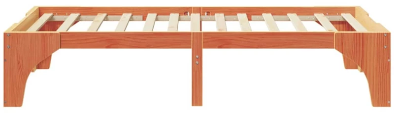 vidaXL Κρεβάτι δαπέδου Καφέ 75 x 190 cm Μασίφ ξύλο πεύκου