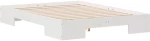 vidaXL Κρεβάτι δαπέδου Λευκό 140 x 190 cm Μασίφ ξύλο πεύκου