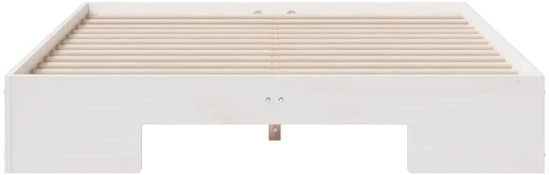 vidaXL Κρεβάτι δαπέδου Λευκό 140 x 190 cm Μασίφ ξύλο πεύκου