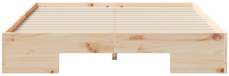 vidaXL Κρεβάτι δαπέδου Καφέ 120 x 190 cm Μασίφ ξύλο πεύκου