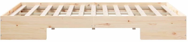 vidaXL Κρεβάτι δαπέδου Καφέ 120 x 190 cm Μασίφ ξύλο πεύκου