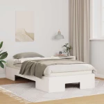 vidaXL Κρεβάτι δαπέδου Λευκό 80 x 200 cm Μασίφ ξύλο πεύκου