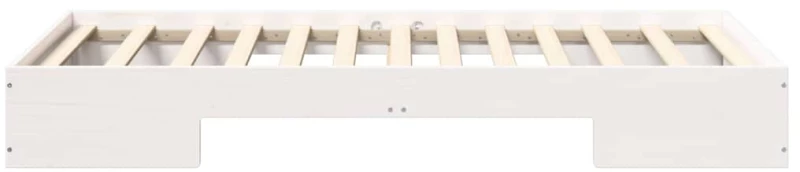 vidaXL Κρεβάτι δαπέδου Λευκό 80 x 200 cm Μασίφ ξύλο πεύκου