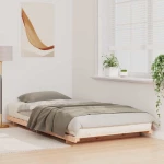vidaXL Κρεβάτι δαπέδου Καφέ 90 x 210 cm Μασίφ ξύλο πεύκου