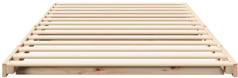 vidaXL Κρεβάτι δαπέδου Καφέ 90 x 210 cm Μασίφ ξύλο πεύκου