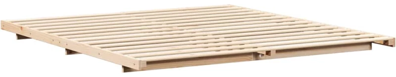 vidaXL Κρεβάτι δαπέδου Καφέ 200 x 210 cm Μασίφ ξύλο πεύκου