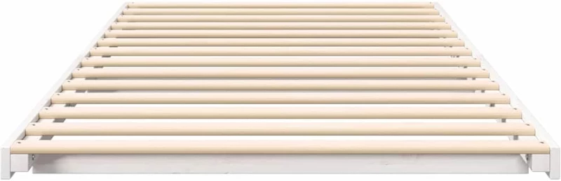 vidaXL Κρεβάτι δαπέδου Λευκό 100 x 220 cm Μασίφ ξύλο πεύκου