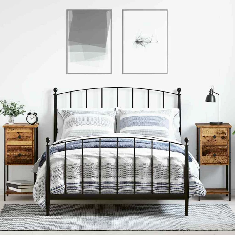 vidaXL Κομοδίνο 2 pcs Παλαιό ξύλο 32 x 42 x 70 εκ Επεξεργασμένο ξύλο