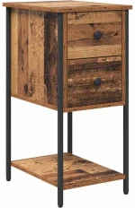 vidaXL Κομοδίνο 2 pcs Παλαιό ξύλο 32 x 42 x 70 εκ Επεξεργασμένο ξύλο