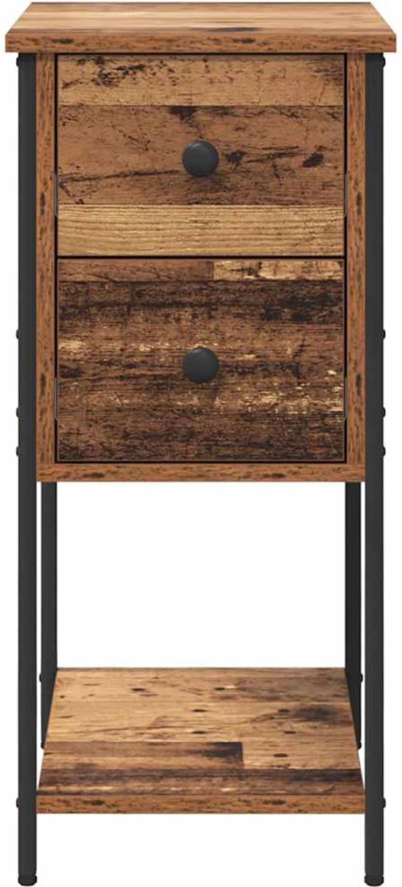 vidaXL Κομοδίνο 2 pcs Παλαιό ξύλο 32 x 42 x 70 εκ Επεξεργασμένο ξύλο