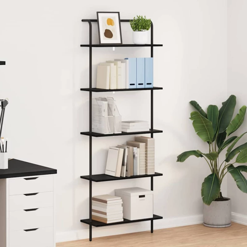 vidaXL Ράφι Βιβλίων Μαύρη δρυς 60 x 24 x 168 εκ. Επεξεργασμένο ξύλο