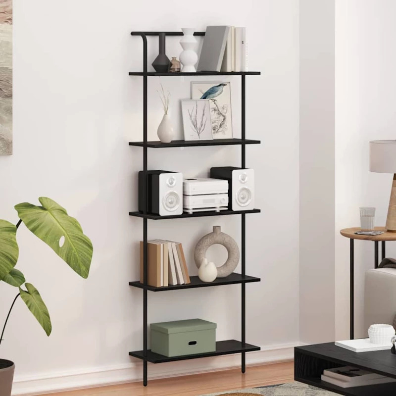 vidaXL Ράφι Βιβλίων Μαύρη δρυς 60 x 24 x 168 εκ. Επεξεργασμένο ξύλο