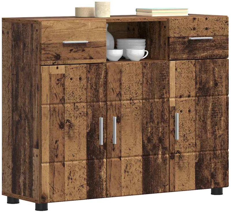 vidaXL Πλαϊνό γραφείο με συρτάρι Παλαιό ξύλο 88.5 x 30.5 x 73 εκ
