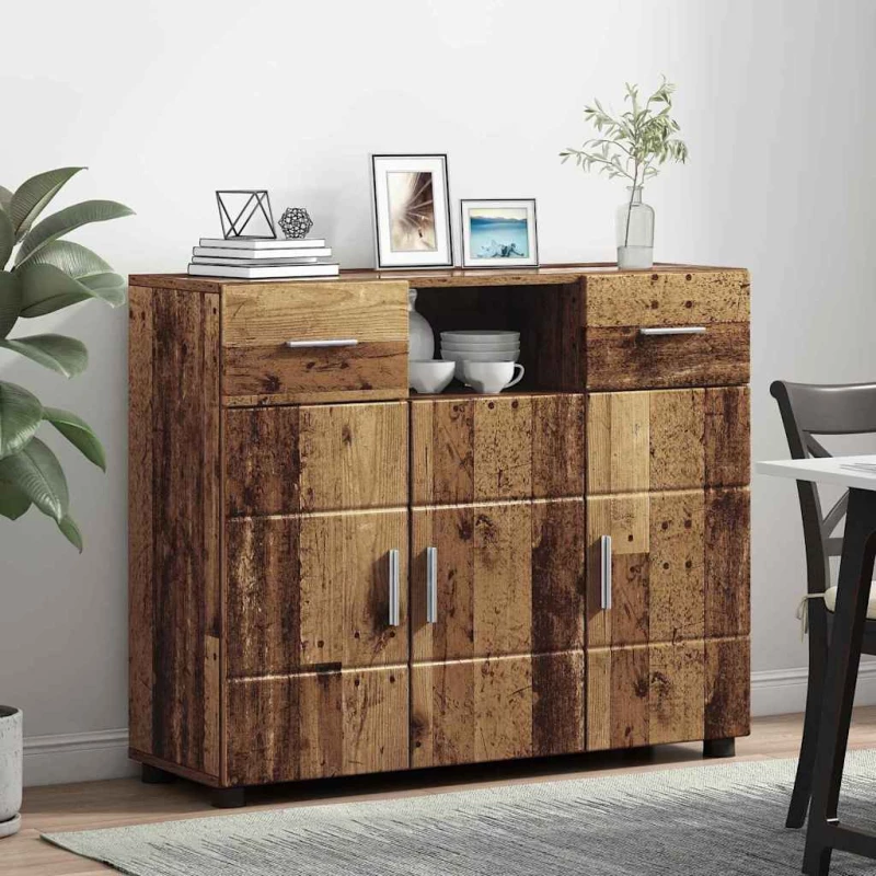 vidaXL Πλαϊνό γραφείο με συρτάρι Παλαιό ξύλο 88.5 x 30.5 x 73 εκ