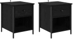vidaXL Κομοδίνο 2 pcs Μαύρη δρυς 40 x 42 x 50 cm Επεξεργασμένο ξύλο