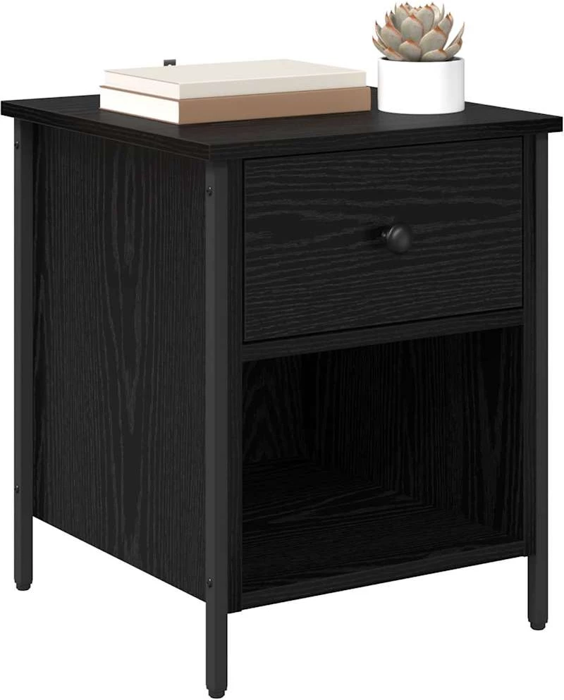 vidaXL Κομοδίνο 2 pcs Μαύρη δρυς 40 x 42 x 50 cm Επεξεργασμένο ξύλο