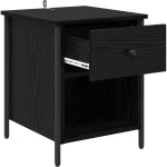 vidaXL Κομοδίνο 2 pcs Μαύρη δρυς 40 x 42 x 50 cm Επεξεργασμένο ξύλο