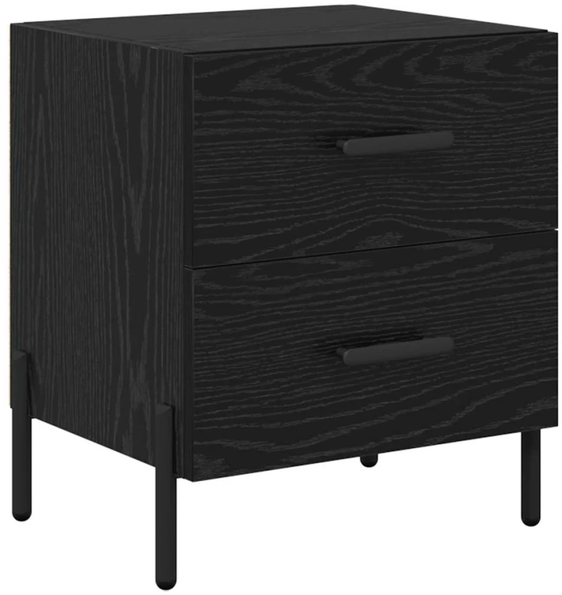 vidaXL Κομοδίνο Μαύρη δρυς 40 x 35 x 47.5 εκ Επεξεργασμένο ξύλο