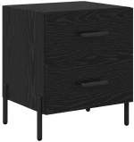 vidaXL Κομοδίνο Μαύρη δρυς 40 x 35 x 47.5 εκ Επεξεργασμένο ξύλο