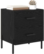 vidaXL Κομοδίνο Μαύρη δρυς 40 x 35 x 47.5 εκ Επεξεργασμένο ξύλο