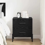 vidaXL Κομοδίνο Μαύρη δρυς 40 x 35 x 47.5 εκ Επεξεργασμένο ξύλο
