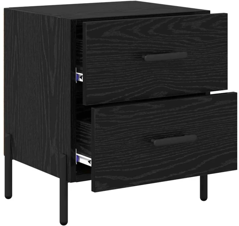 vidaXL Κομοδίνο Μαύρη δρυς 40 x 35 x 47.5 εκ Επεξεργασμένο ξύλο