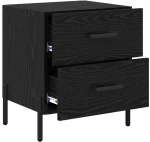 vidaXL Κομοδίνο Μαύρη δρυς 40 x 35 x 47.5 εκ Επεξεργασμένο ξύλο