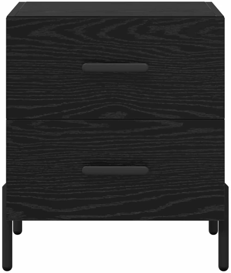 vidaXL Κομοδίνο Μαύρη δρυς 40 x 35 x 47.5 εκ Επεξεργασμένο ξύλο