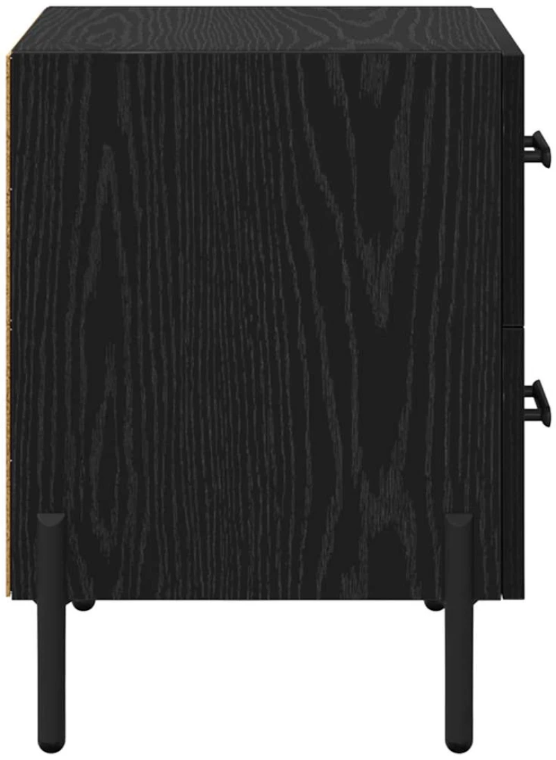 vidaXL Κομοδίνο Μαύρη δρυς 40 x 35 x 47.5 εκ Επεξεργασμένο ξύλο