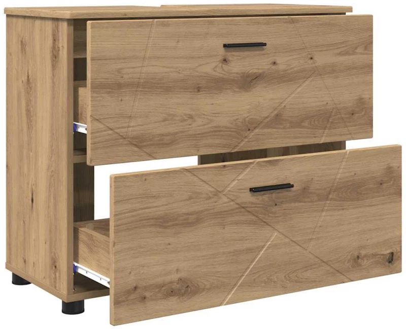 vidaXL Ντουλάπι Μπάνιου με συρτάρι artisan δρυς 76,5 x 35 x 64 εκ