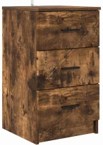 vidaXL Κομοδίνο Καπνιστή δρυς 38 x 38 x 66 εκ Επεξεργασμένο ξύλο