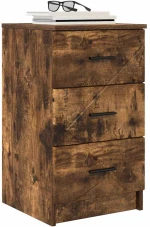 vidaXL Κομοδίνο Καπνιστή δρυς 38 x 38 x 66 εκ Επεξεργασμένο ξύλο