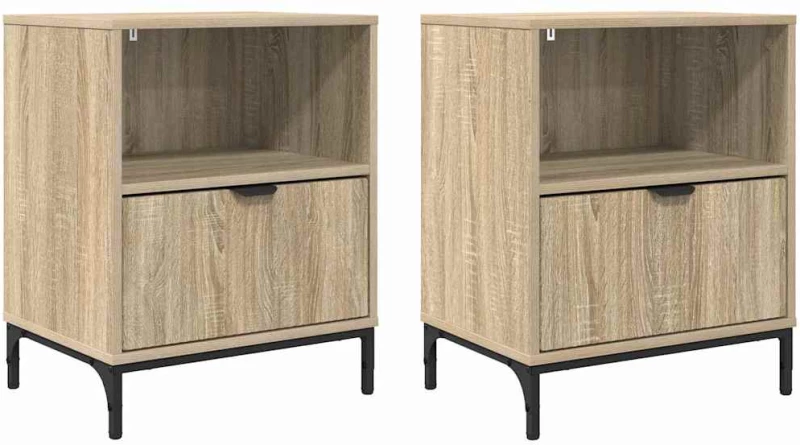 vidaXL Κομοδίνα 2 pcs Sonoma Δρυς 49 x 36 x 61 εκ Επεξεργασμένο ξύλο