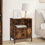 vidaXL Κομοδίνο Καπνιστή δρυς 49 x 36 x 61 εκ Επεξεργασμένο ξύλο