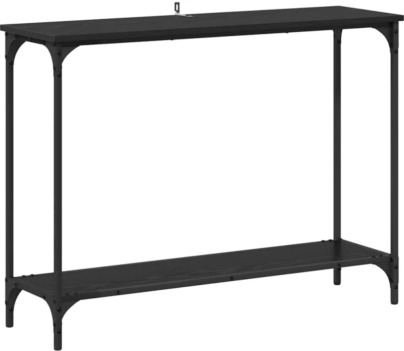 vidaXL Τραπέζι κονσόλας με ράφι Μαύρη δρυς 101 x 30.5 x 75 εκ
