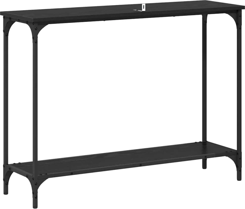 vidaXL Τραπέζι κονσόλας με ράφι Μαύρη δρυς 101 x 30.5 x 75 εκ