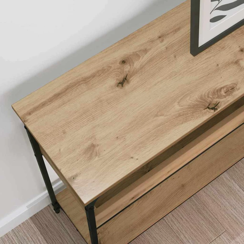 vidaXL Τραπέζι κονσόλας με ράφι artisan δρυς 100 x 29 x 75 εκ.