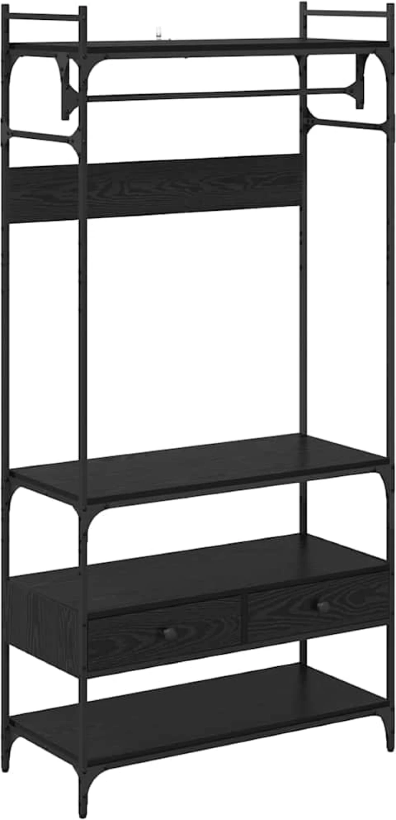 vidaXL Ντουλάπι Μαύρη δρυς 89 x 39 x 184.5 εκ. Επεξεργασμένο ξύλο