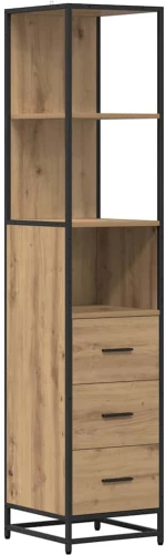 vidaXL Ντουλάπι Μπάνιου με συρτάρι artisan δρυς 35 x 37.5 x 166 εκ.