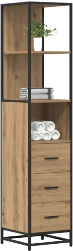 vidaXL Ντουλάπι Μπάνιου με συρτάρι artisan δρυς 35 x 37.5 x 166 εκ.