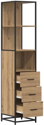 vidaXL Ντουλάπι Μπάνιου με συρτάρι artisan δρυς 35 x 37.5 x 166 εκ.
