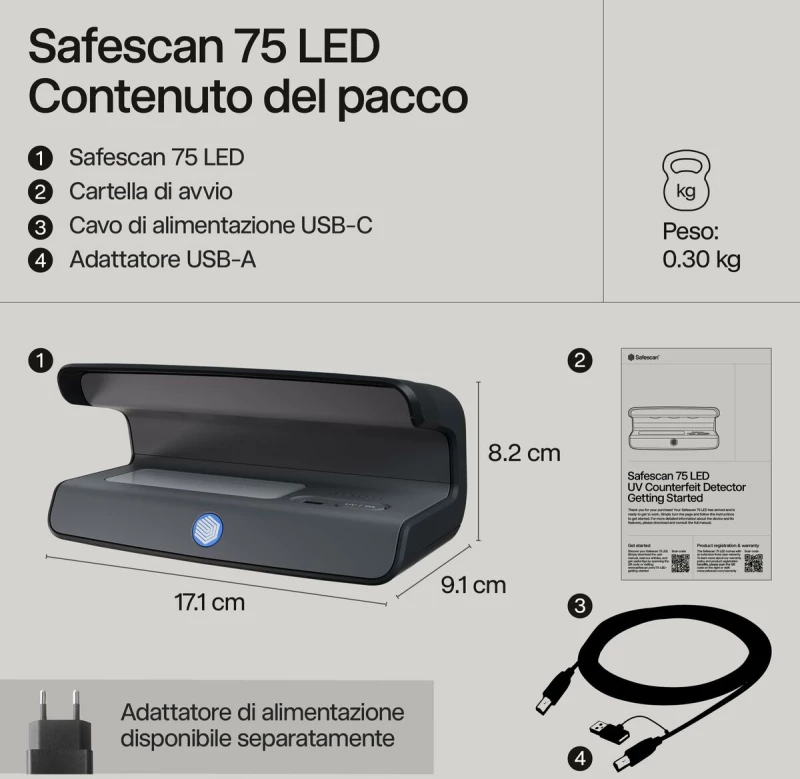 Ανιχνευτής Πλαστών Χαρτονομισμάτων Safescan 3LC099
