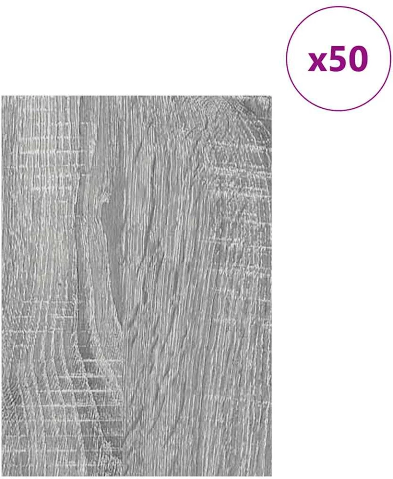 vidaXL Διακοσμητικά Πάνελ 50 pcs Γκρι sonoma 21 x 30 x 0.3 εκ